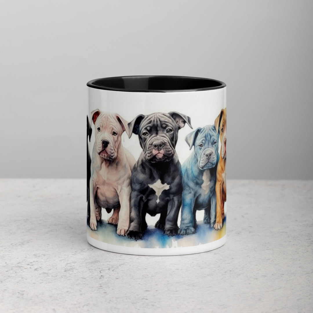 Pitbull Puppies - Mug with Color Inside
