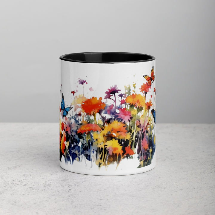 Butterflies & Wildflowers - Mug with Color Inside