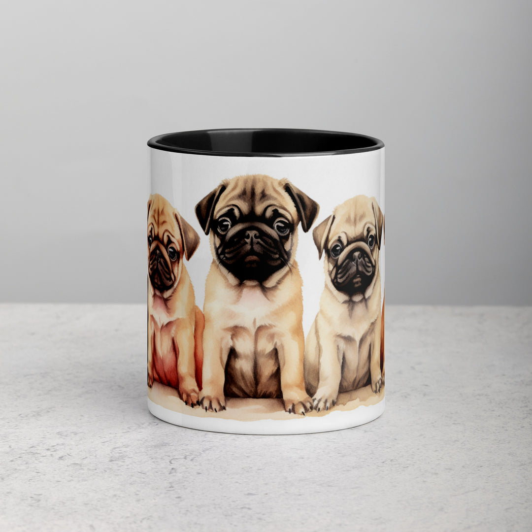 Pug Pups - Mug with Color Inside