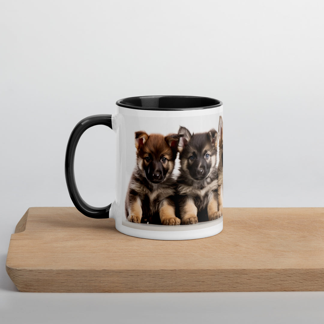 German Shepherd Puppies - Mug with Color Inside