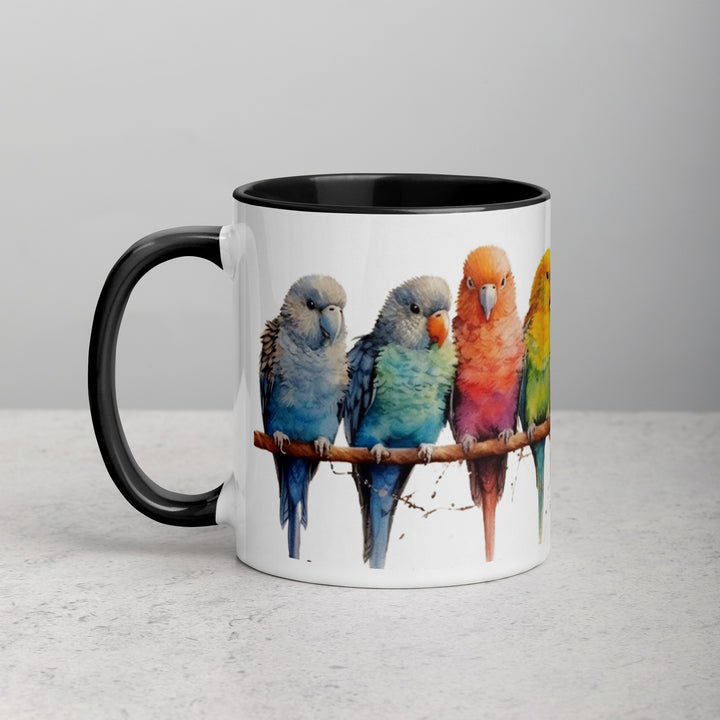 Parakeets - Mug with Color Inside