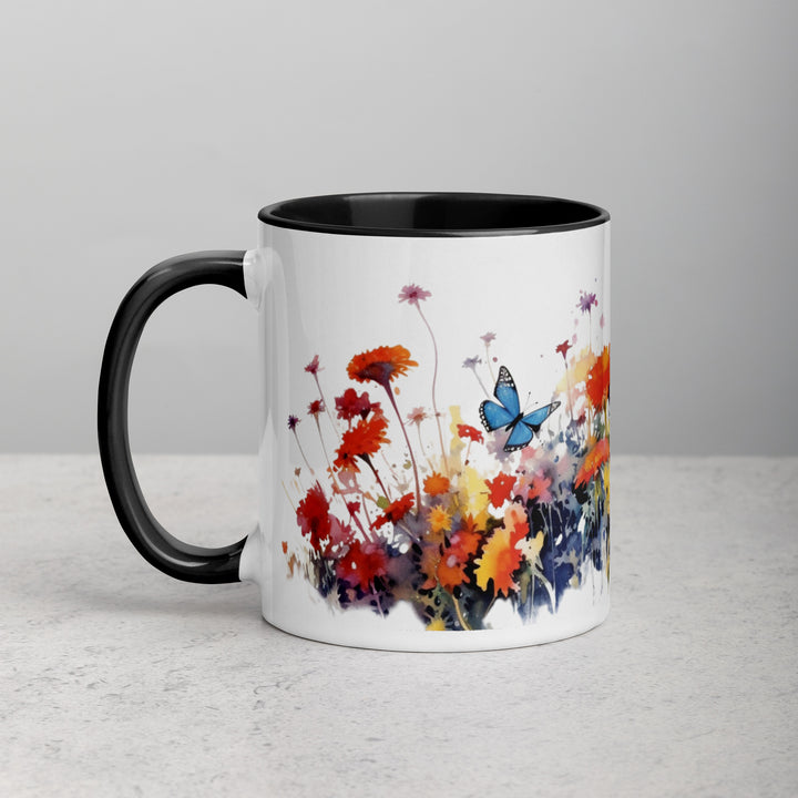 Butterflies & Wildflowers - Mug with Color Inside