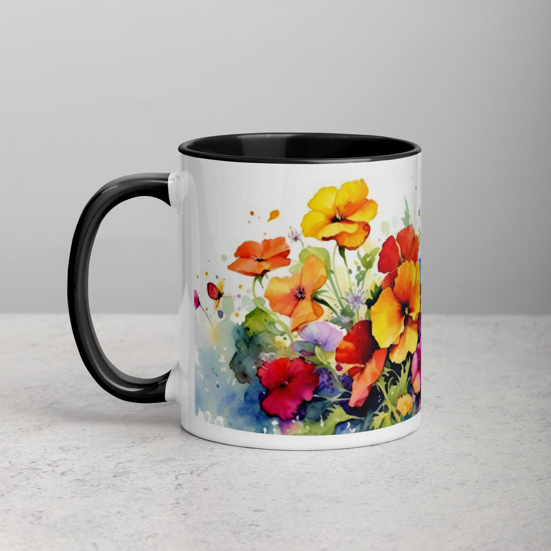 Pansies - Mug with Color Inside