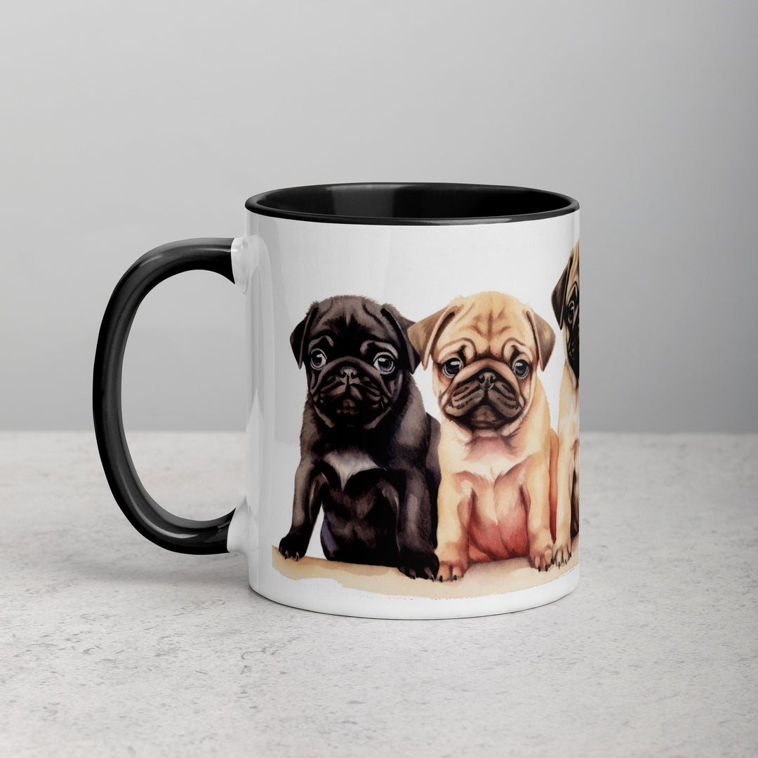 Pug Pups - Mug with Color Inside