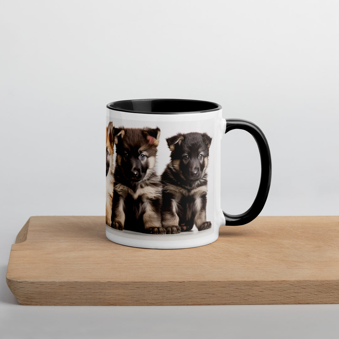 German Shepherd Puppies - Mug with Color Inside