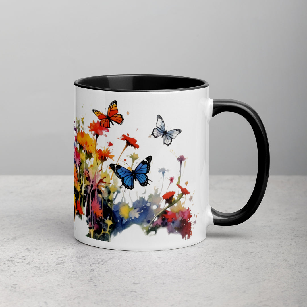 Butterflies & Wildflowers - Mug with Color Inside