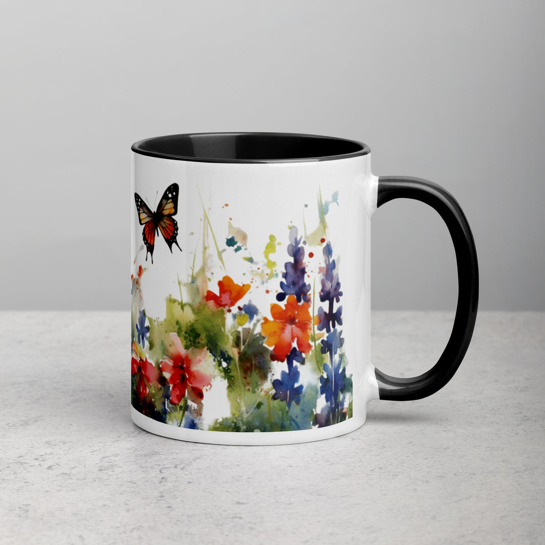 Bluebonnets and Butterflies - Mug with Color Inside