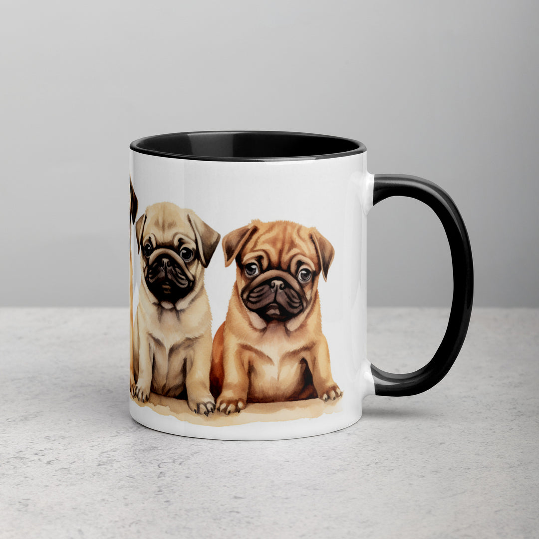 Pug Pups - Mug with Color Inside