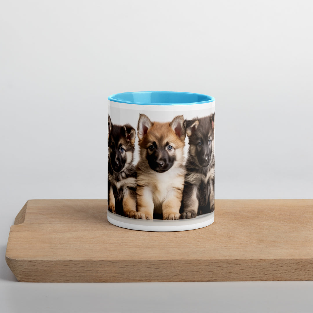 German Shepherd Puppies - Mug with Color Inside