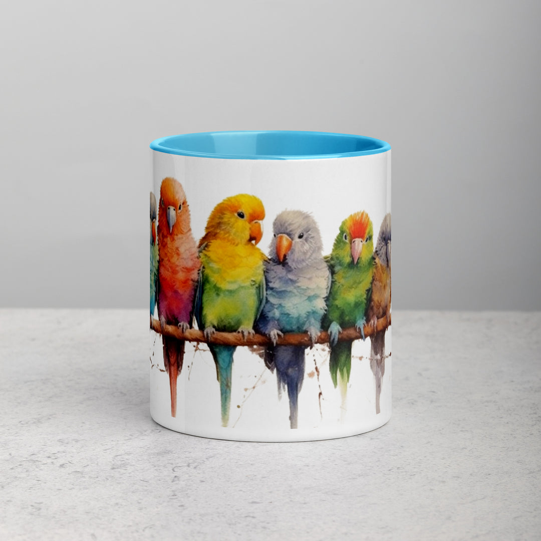 Parakeets - Mug with Color Inside