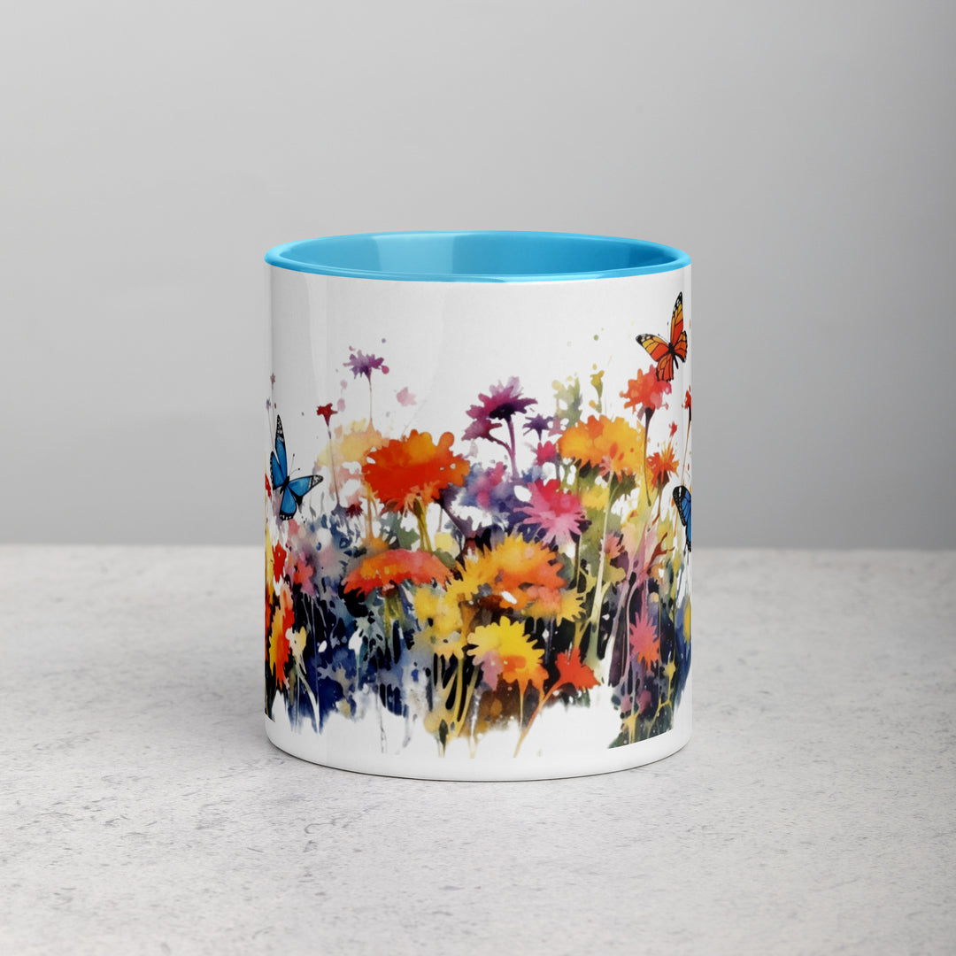 Butterflies & Wildflowers - Mug with Color Inside