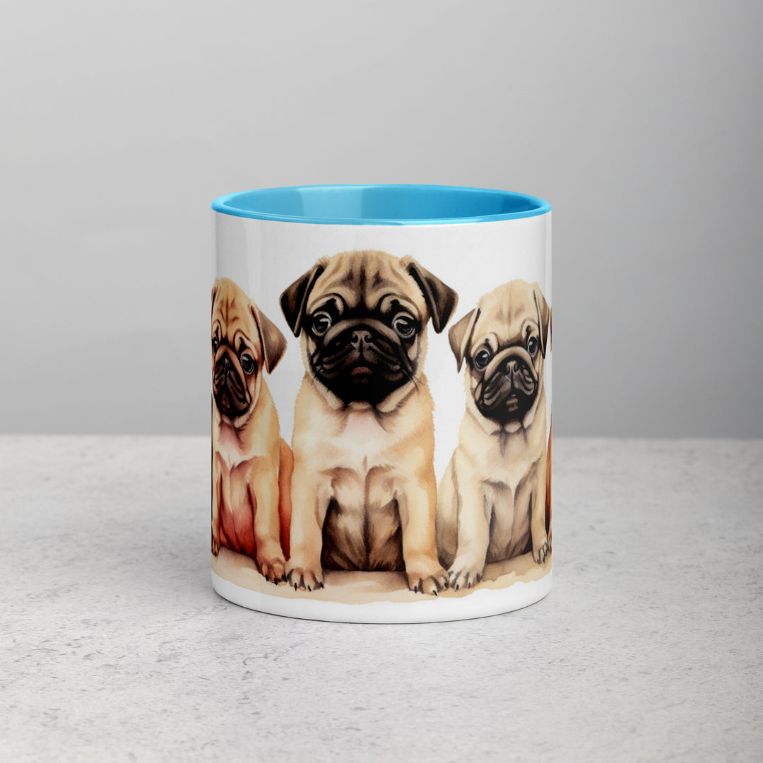 Pug Pups - Mug with Color Inside