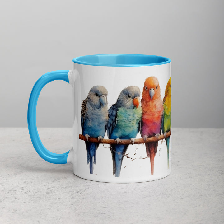 Parakeets - Mug with Color Inside