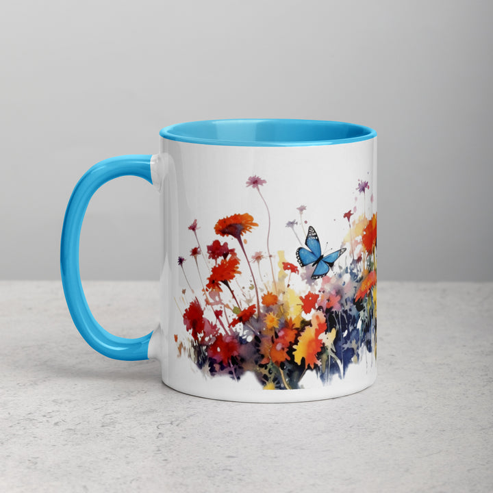 Butterflies & Wildflowers - Mug with Color Inside