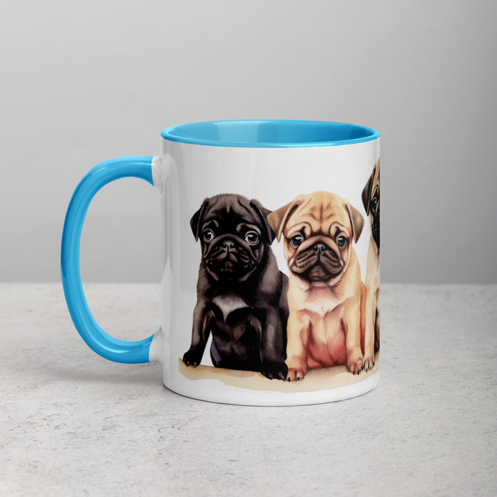 Pug Pups - Mug with Color Inside