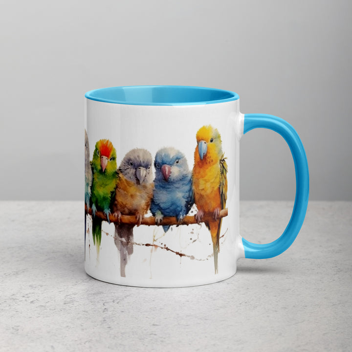 Parakeets - Mug with Color Inside