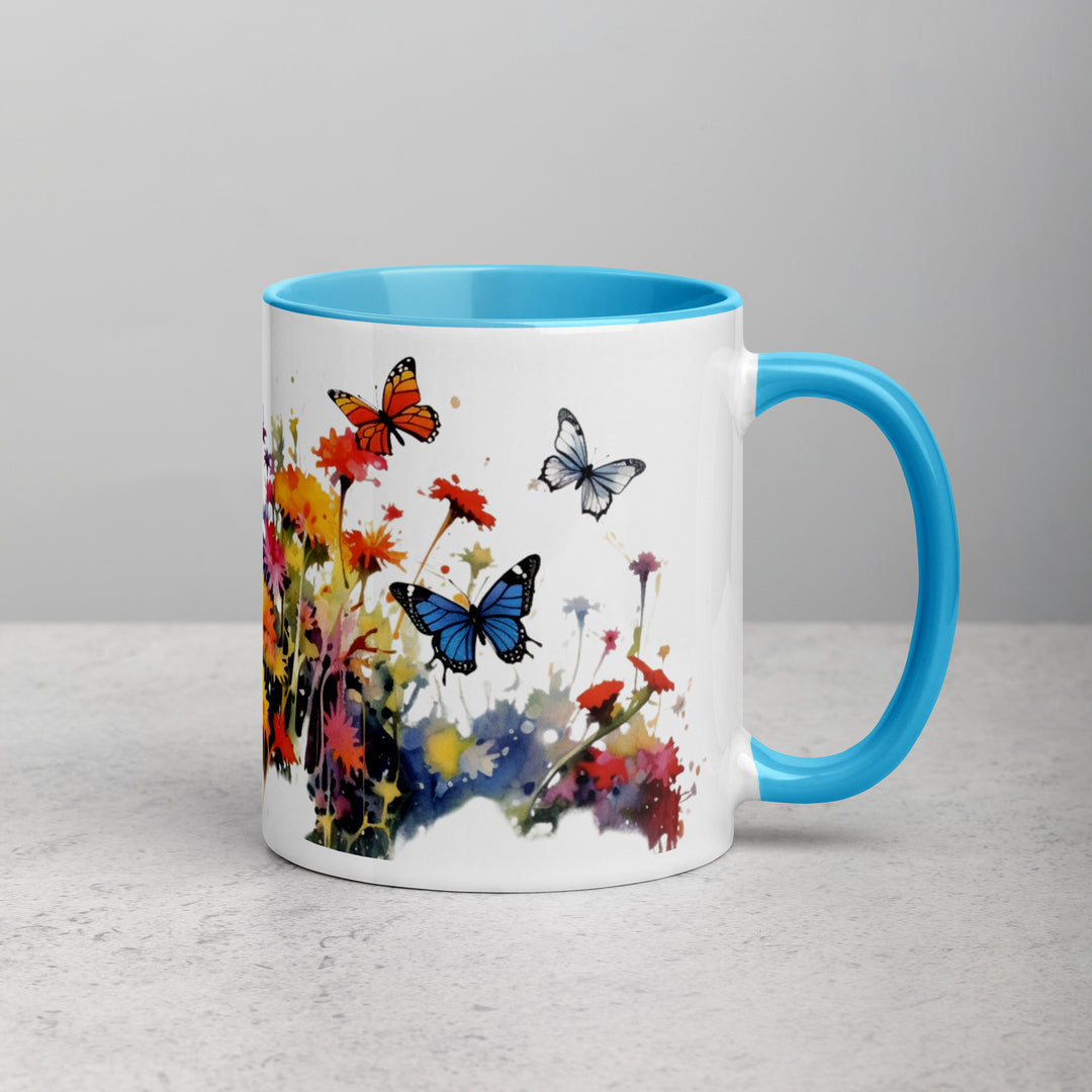 Butterflies & Wildflowers - Mug with Color Inside