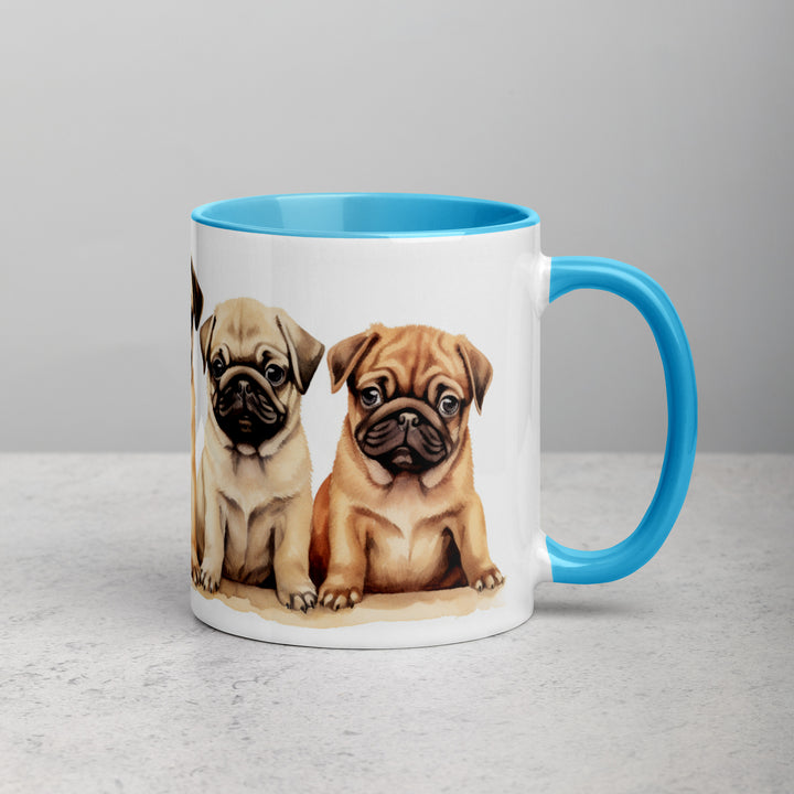 Pug Pups - Mug with Color Inside