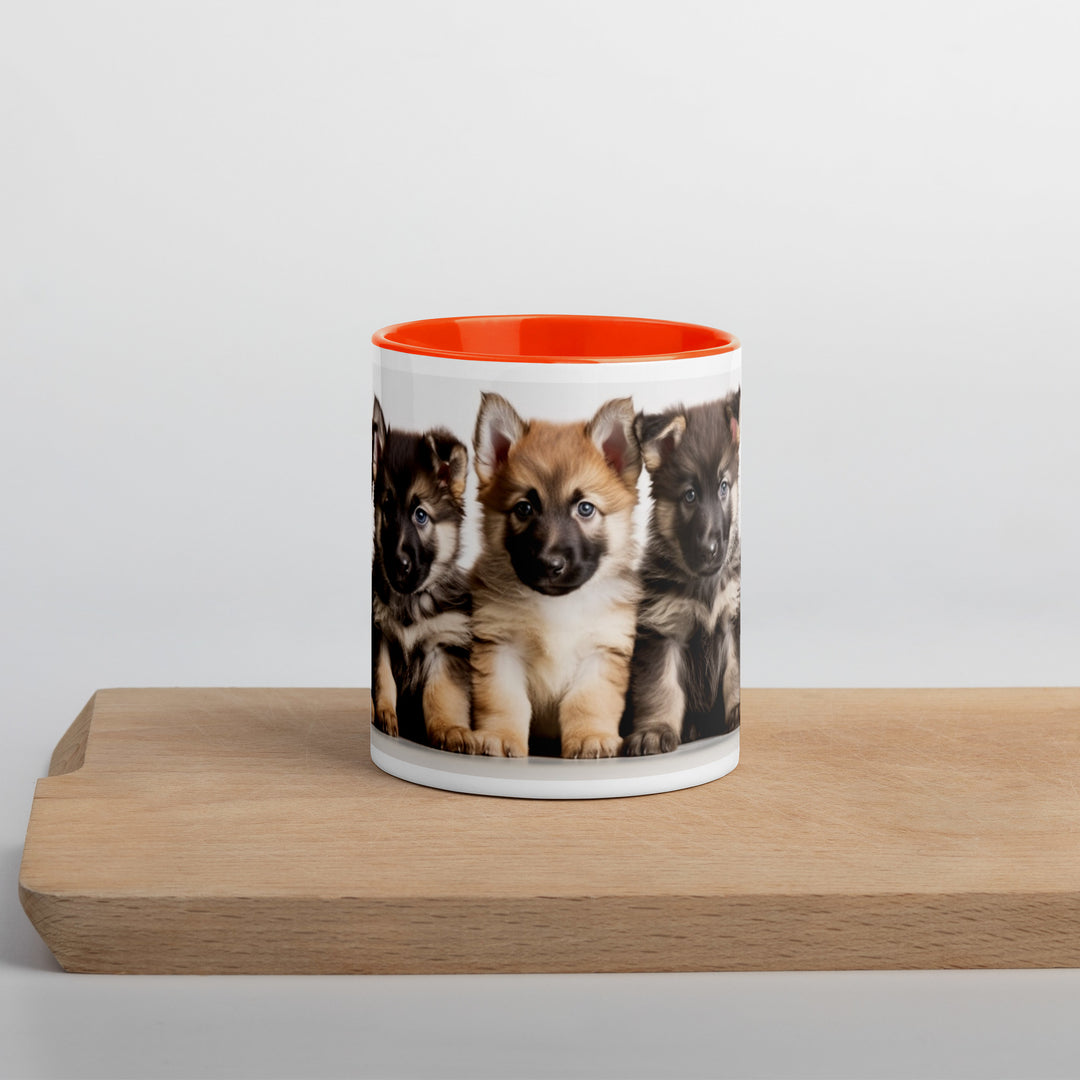 German Shepherd Puppies - Mug with Color Inside