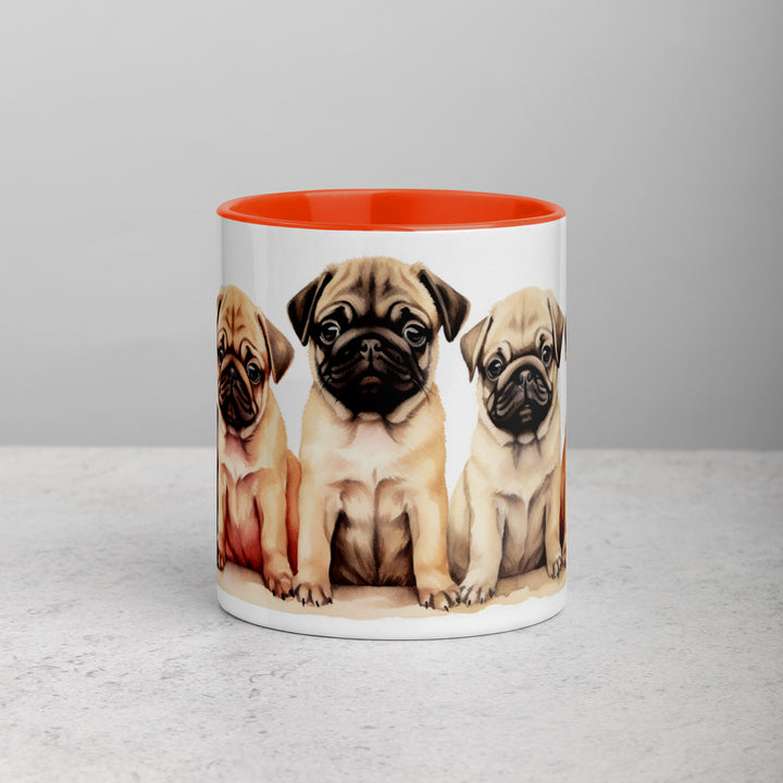 Pug Pups - Mug with Color Inside