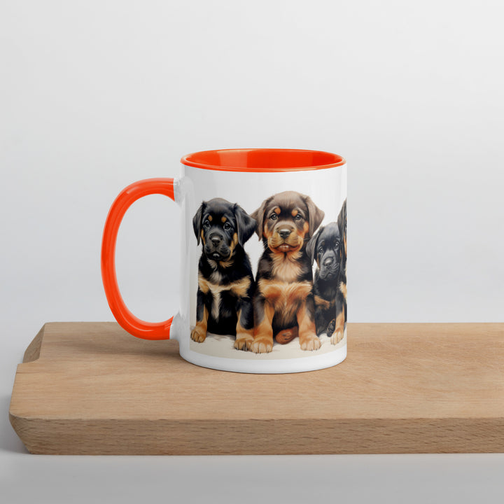 Rottweiler Puppies - Mug with Color Inside