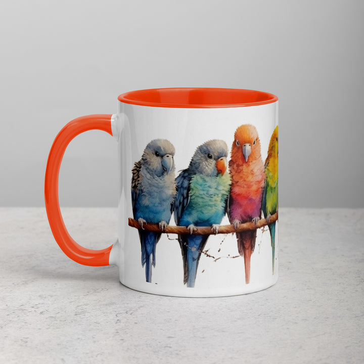 Parakeets - Mug with Color Inside