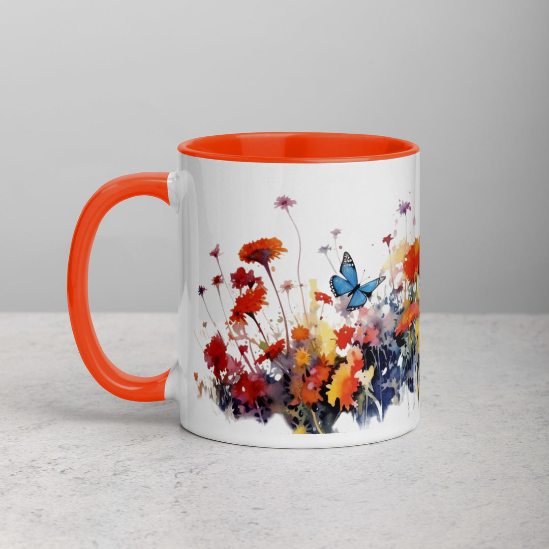 Butterflies & Wildflowers - Mug with Color Inside