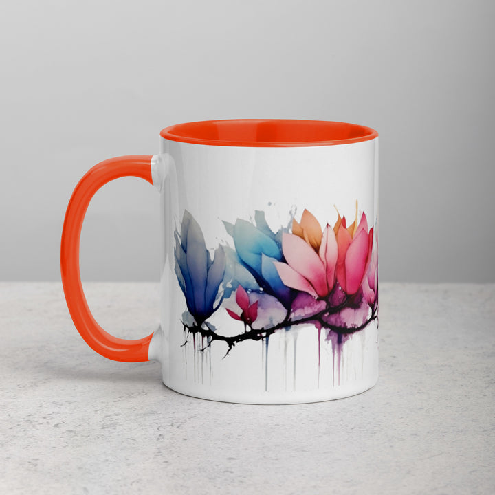 Abstract Flower Petals - Mug with Color Inside