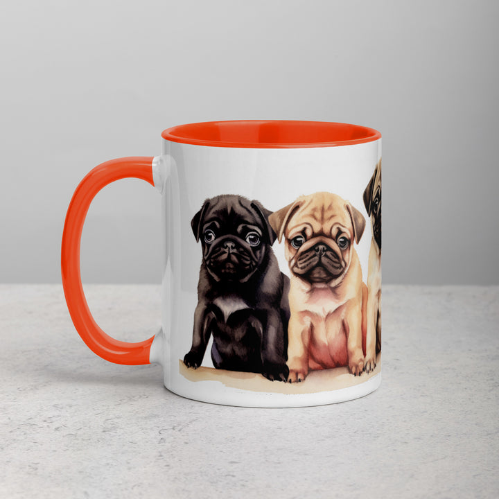 Pug Pups - Mug with Color Inside