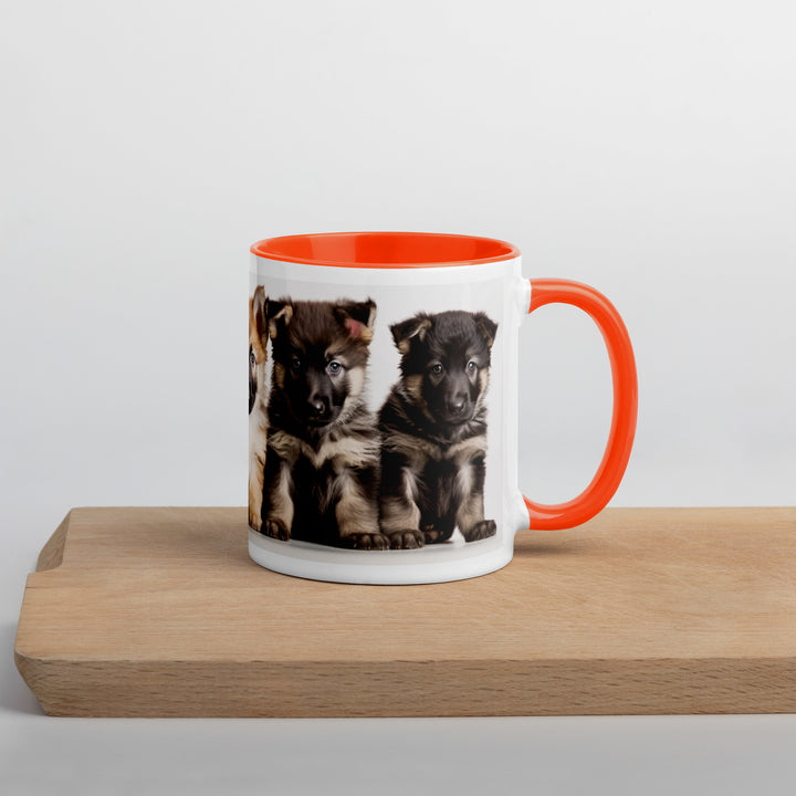 German Shepherd Puppies - Mug with Color Inside