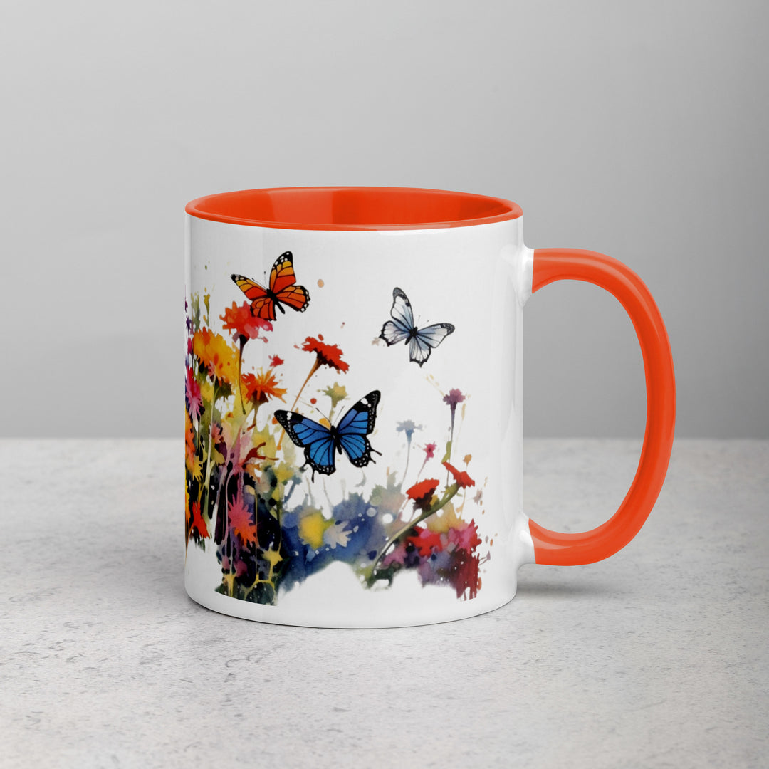 Butterflies & Wildflowers - Mug with Color Inside