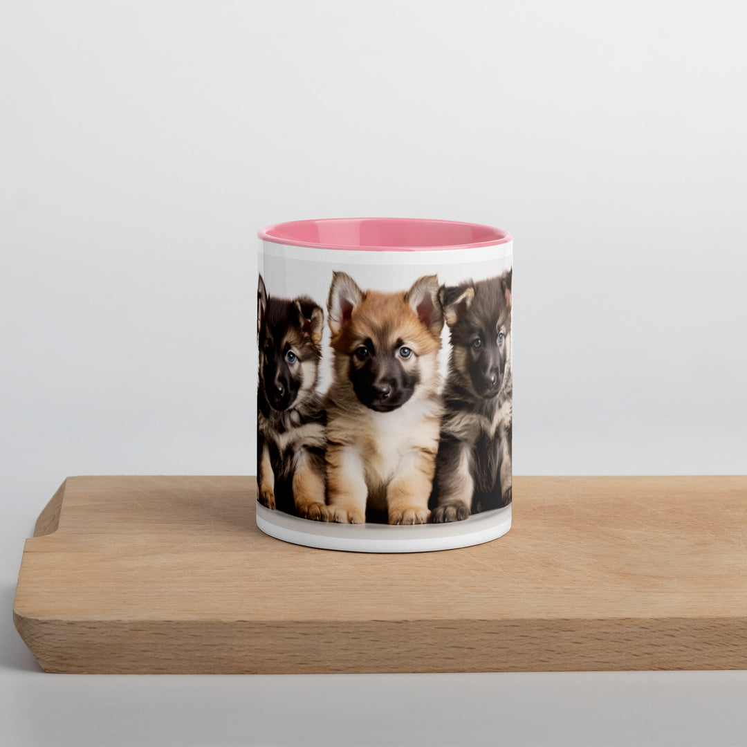 German Shepherd Puppies - Mug with Color Inside