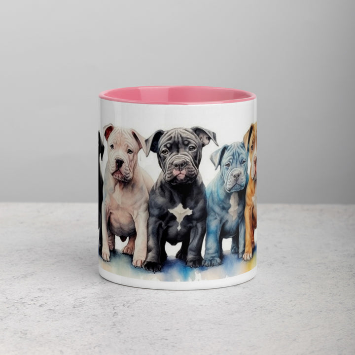 Pitbull Puppies - Mug with Color Inside
