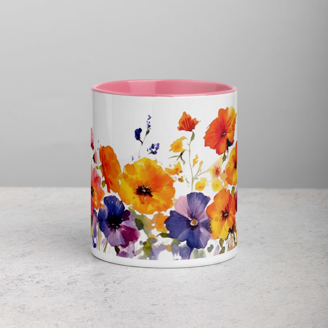 Wild Pansies - Mug with Color Inside