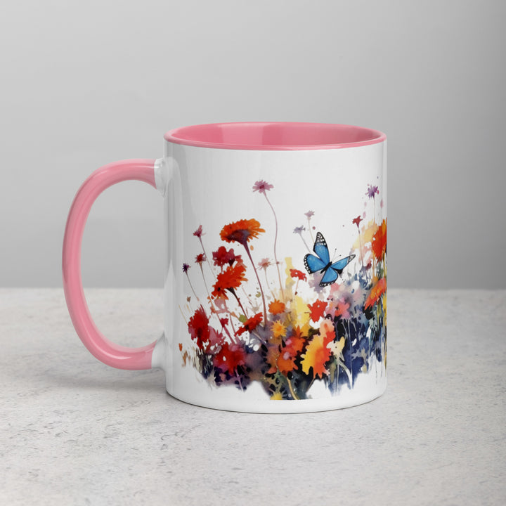 Butterflies & Wildflowers - Mug with Color Inside