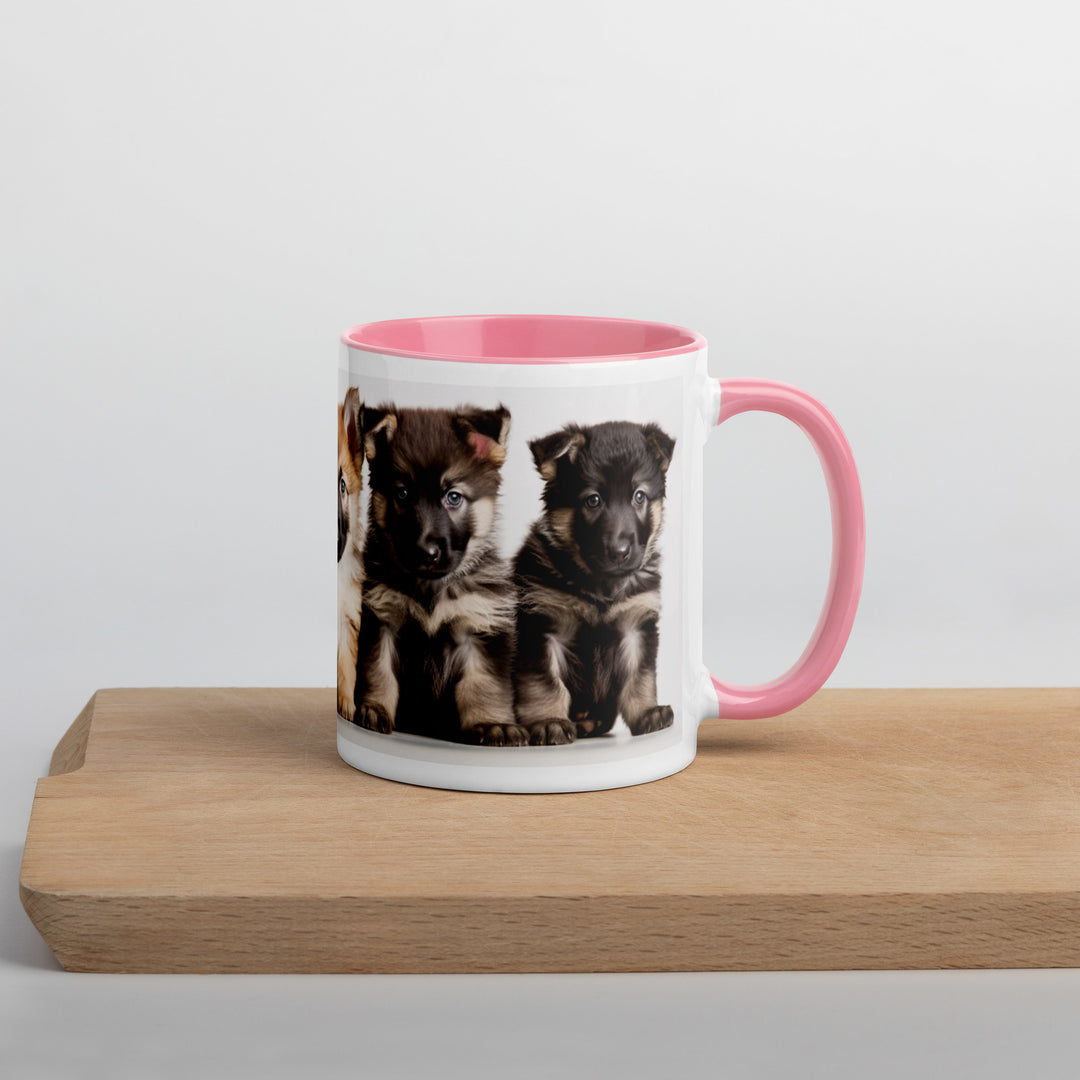 German Shepherd Puppies - Mug with Color Inside