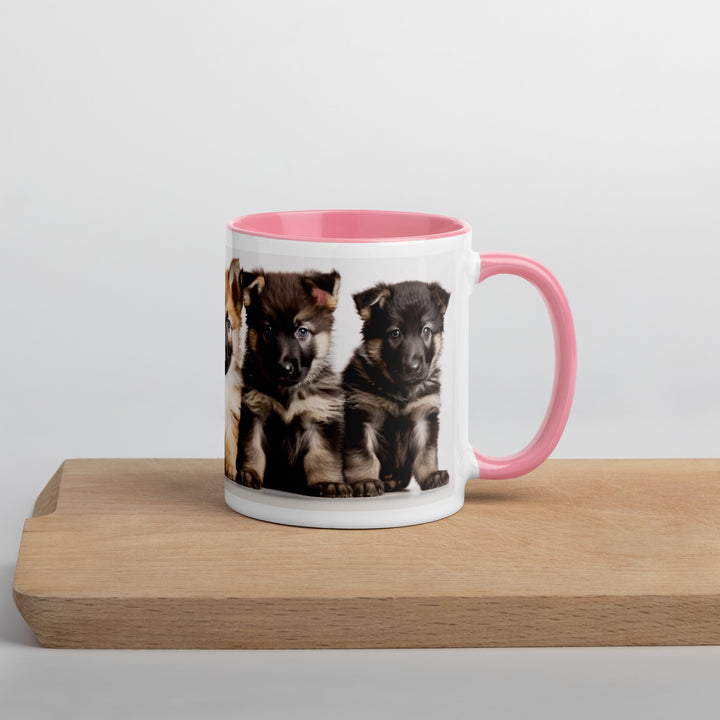 German Shepherd Puppies - Mug with Color Inside