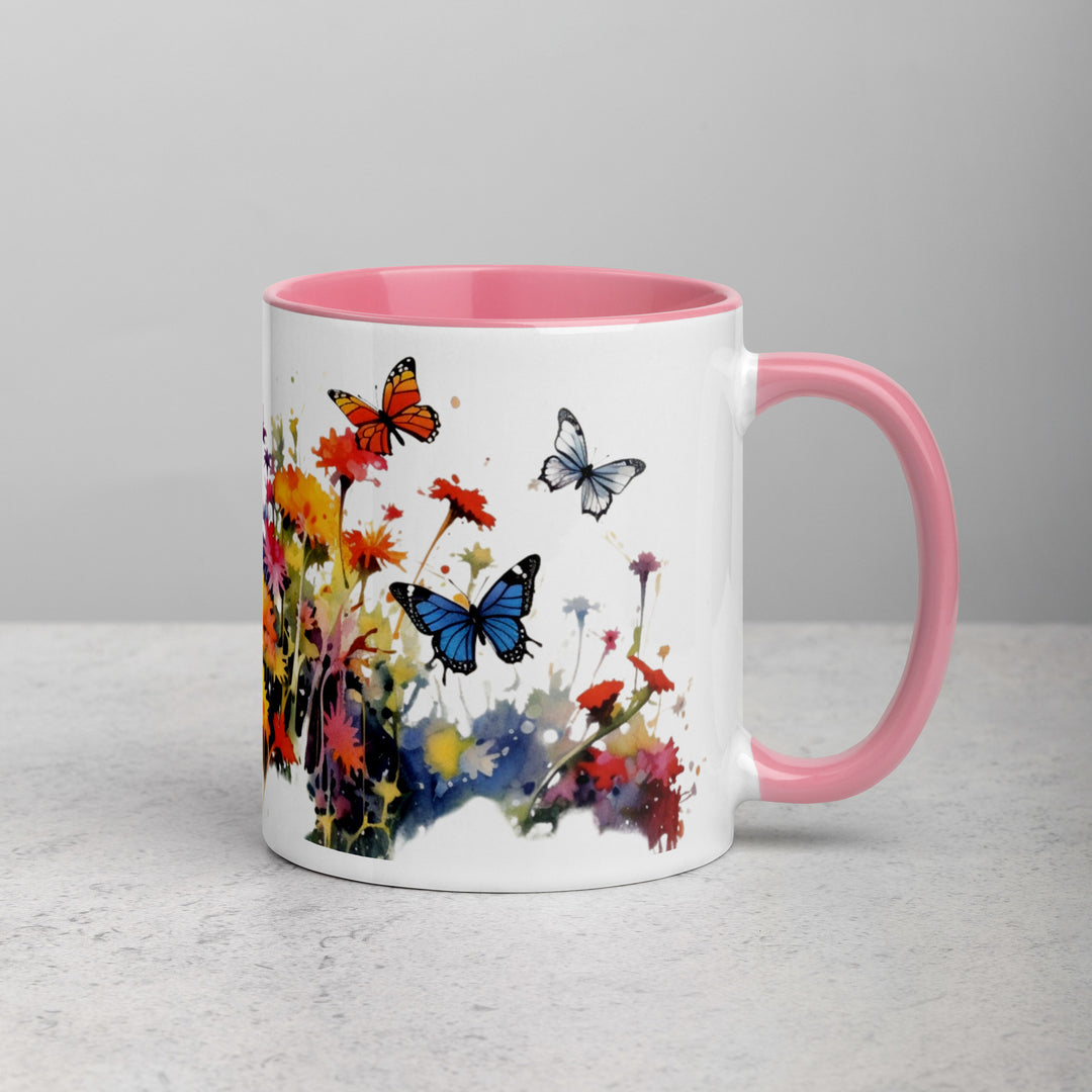 Butterflies & Wildflowers - Mug with Color Inside