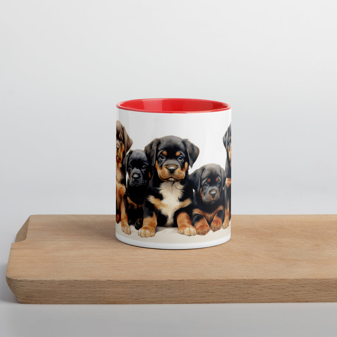 Rottweiler Puppies - Mug with Color Inside