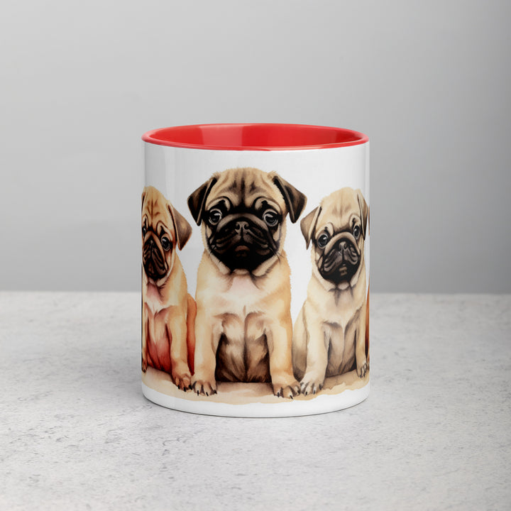 Pug Pups - Mug with Color Inside