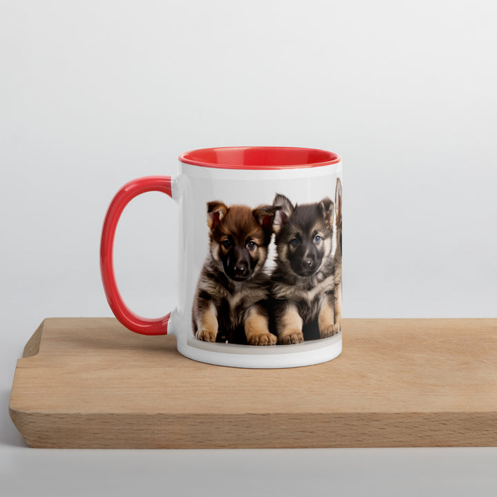 German Shepherd Puppies - Mug with Color Inside