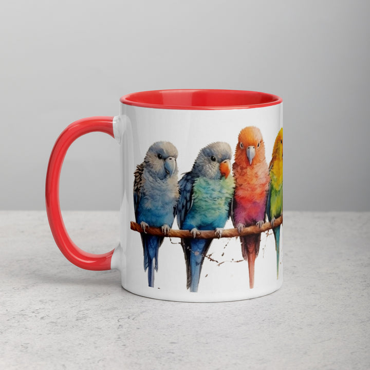 Parakeets - Mug with Color Inside