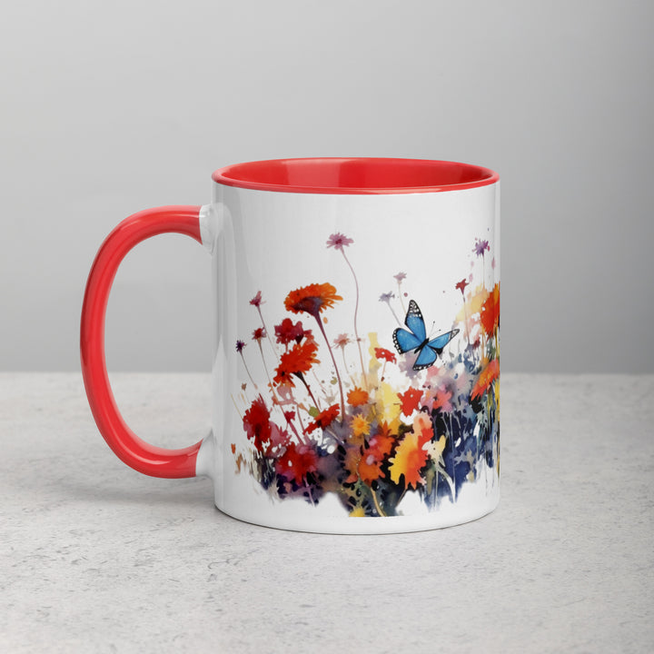 Butterflies & Wildflowers - Mug with Color Inside