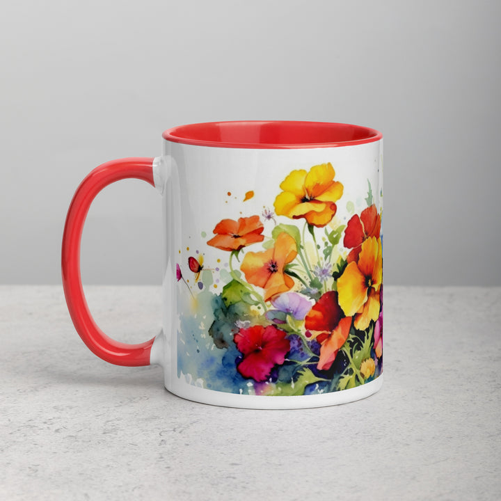 Pansies - Mug with Color Inside
