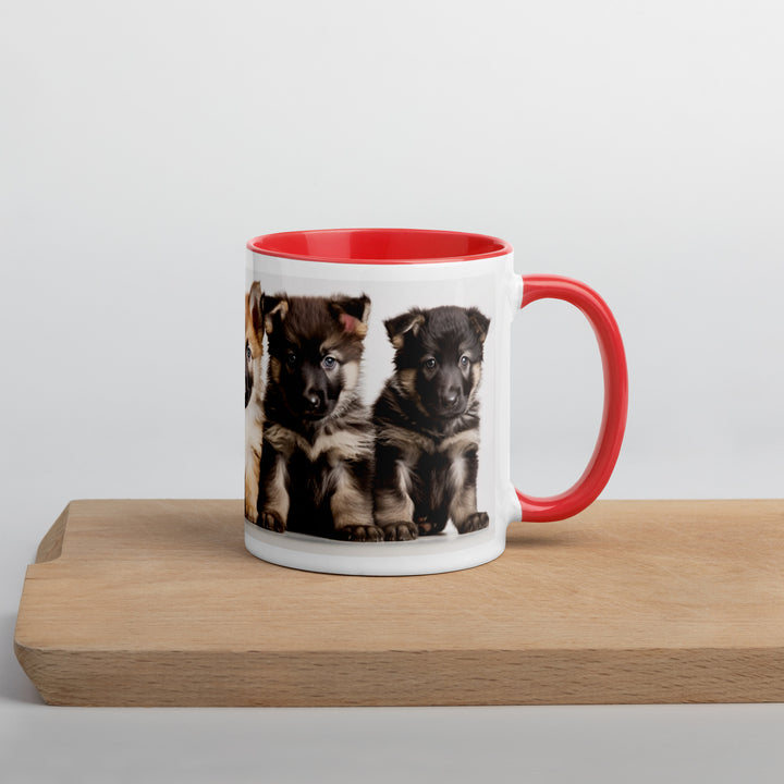 German Shepherd Puppies - Mug with Color Inside