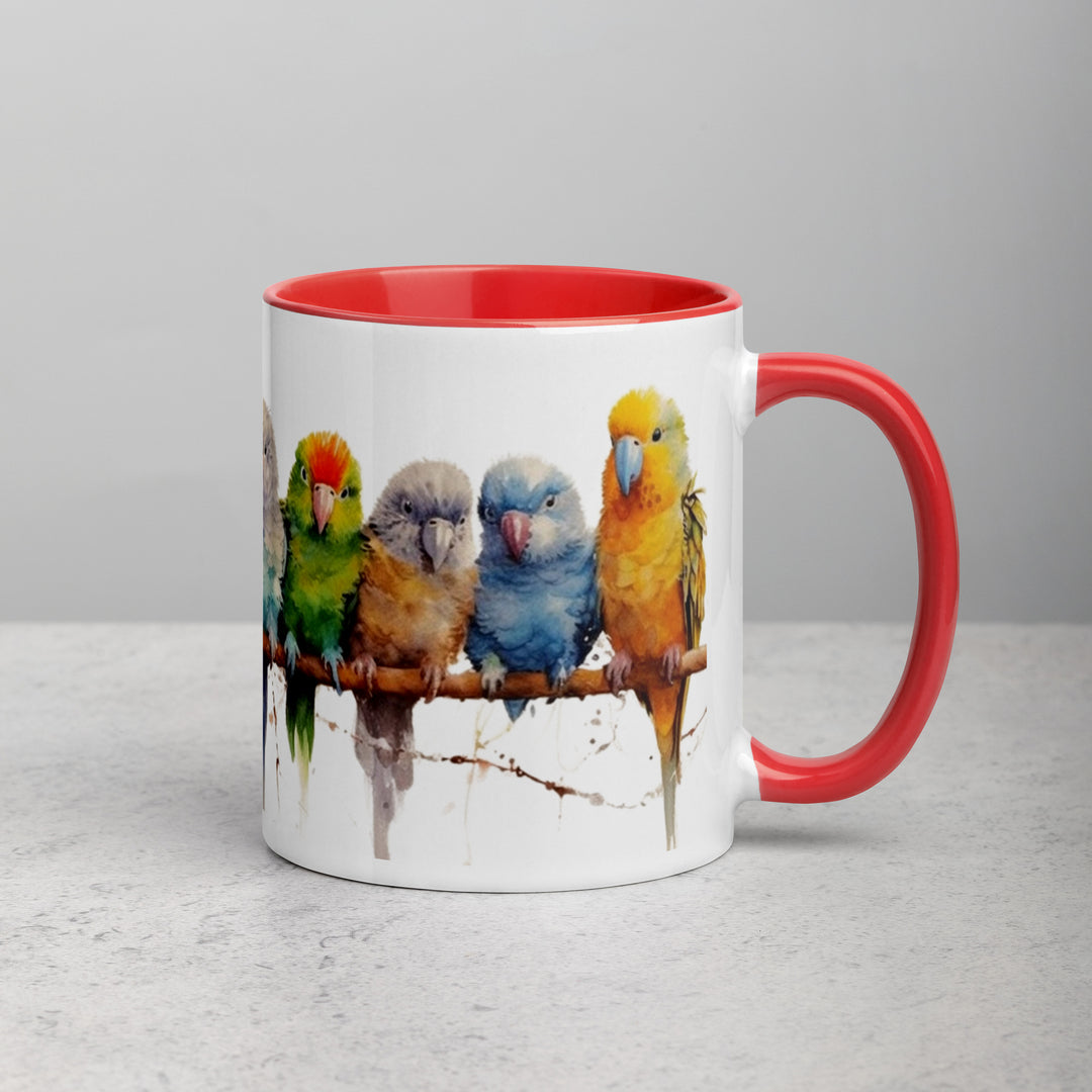 Parakeets - Mug with Color Inside