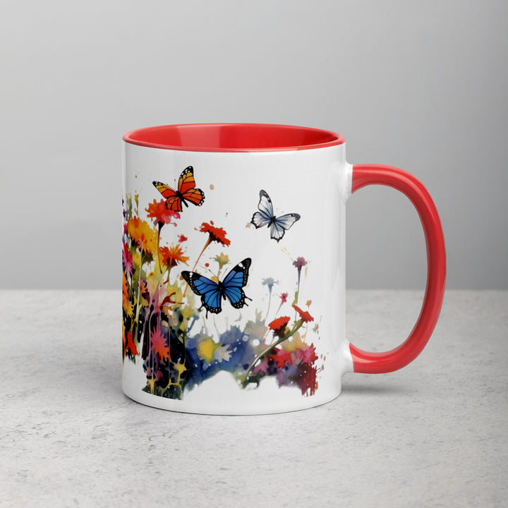 Butterflies & Wildflowers - Mug with Color Inside