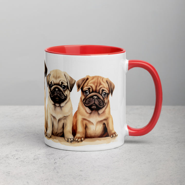 Pug Pups - Mug with Color Inside