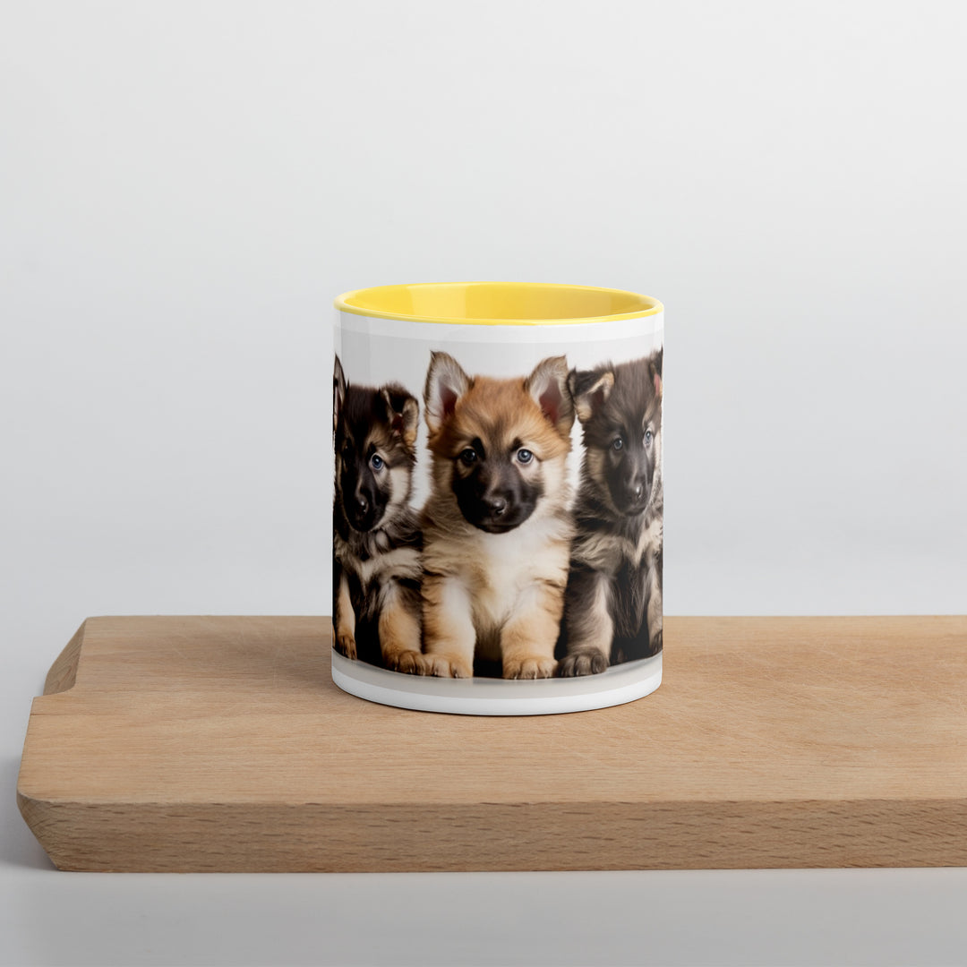 German Shepherd Puppies - Mug with Color Inside