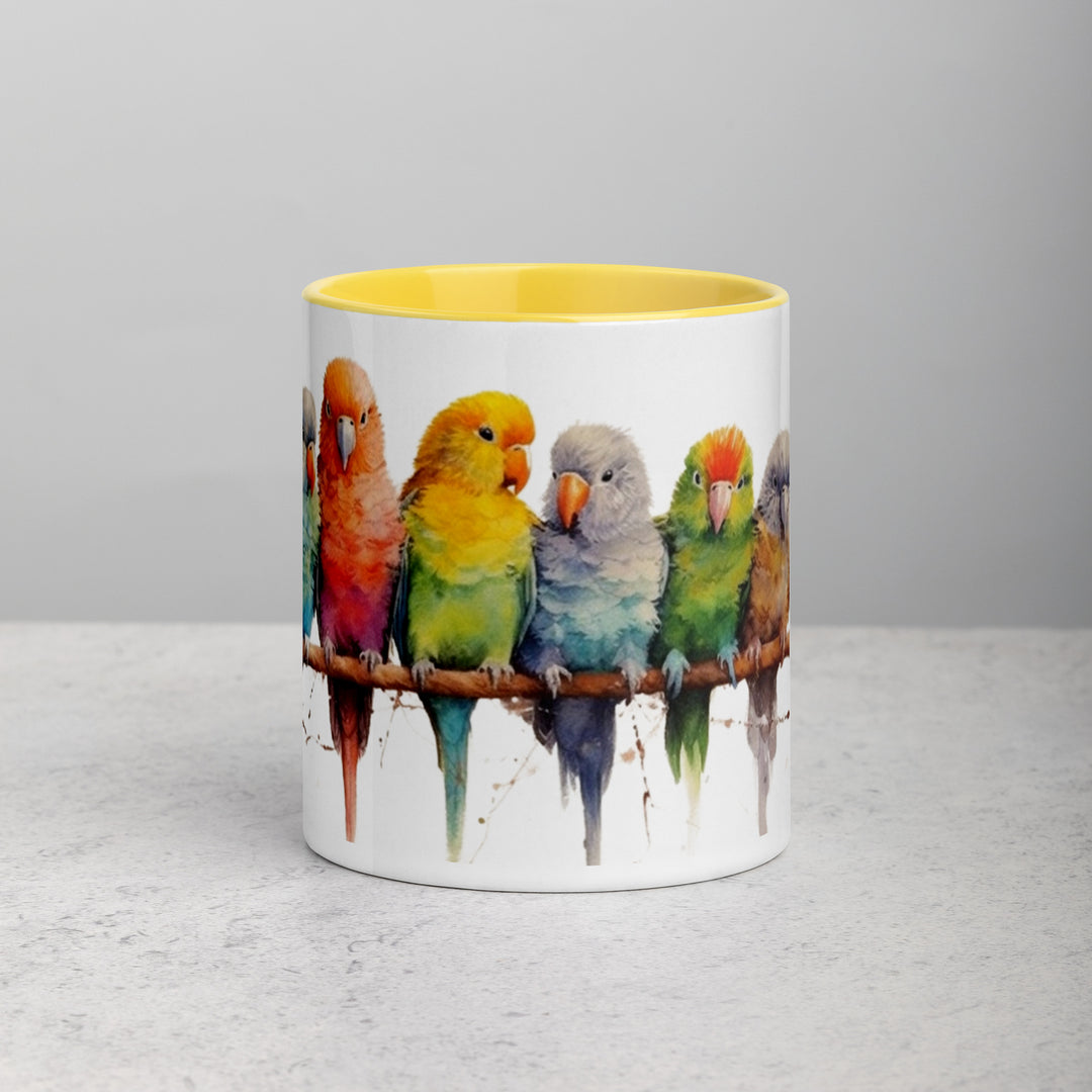 Parakeets - Mug with Color Inside